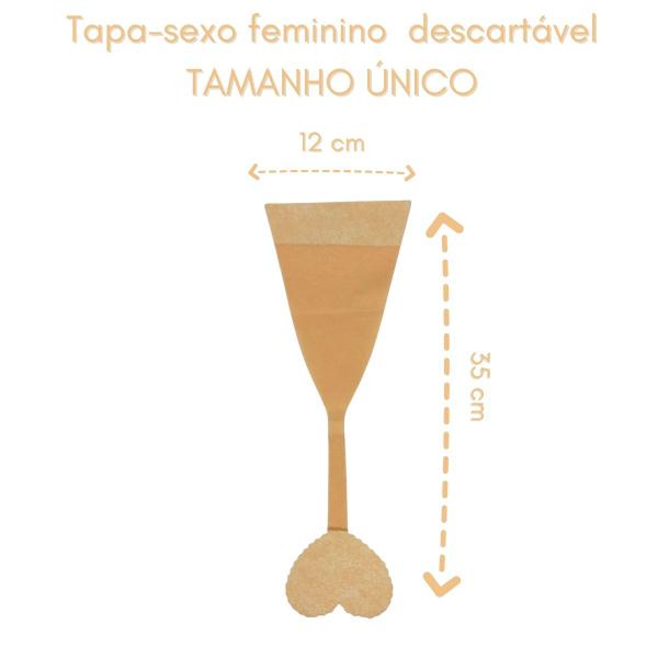 Imagem de Kit com Tapa-Sexo Adesivo Feminino Descartável mais Protetor de Mamilos Reutilizável Marrom Escuro