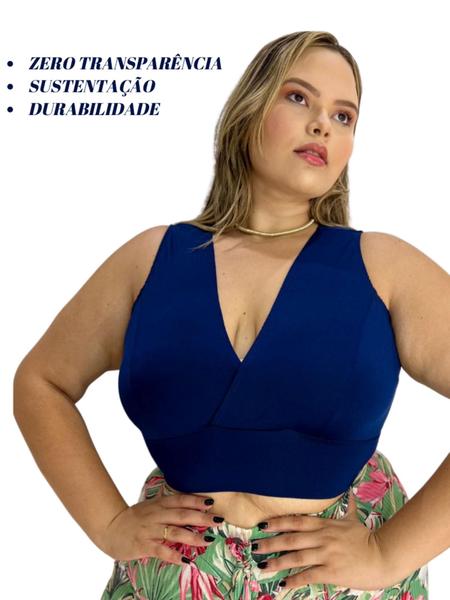 kit Com Três Tops Fitness Plus Size Até o 60 Suplex Feminino Treino - tina plus Imagem de kit Com Três Tops Fitness Plus Size Até o 60 Suplex Feminino Treino