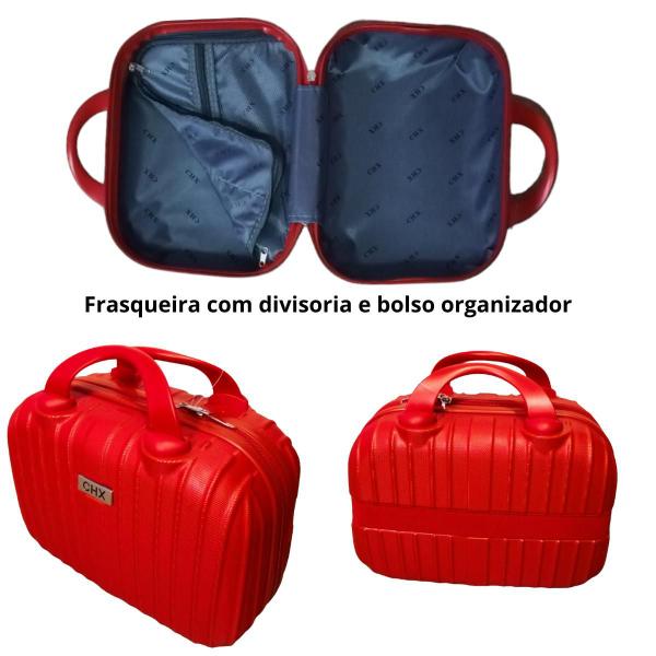 Imagem de Kit Com2 Malas De Viagem + Frasqueira P,pp Bordo Rodinha 360