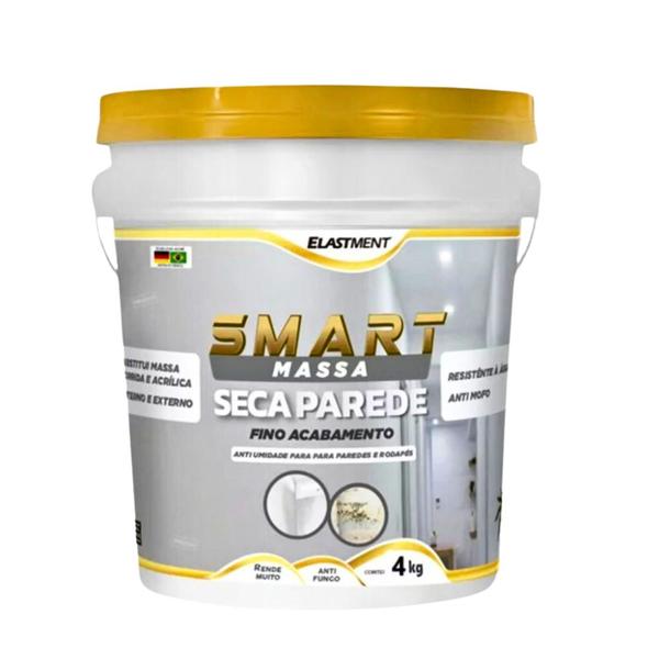 Imagem de Kit Combate Umidade C/ Smart Massa Seca Parede 4Kg + Smart Color Branca 3,6Kg + Smart Resina 900ml