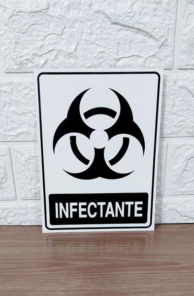 Imagem de KIT COMBO 10 Placa adesiva Sinalização lixo infectante 15x20 cm adesivo ATACADO