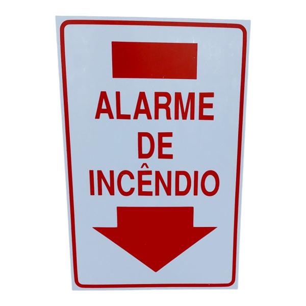 Imagem de KIT COMBO 10 Placa DE Sinalização ALARME DE INCENDIO 20 X 30 CM ATACADO