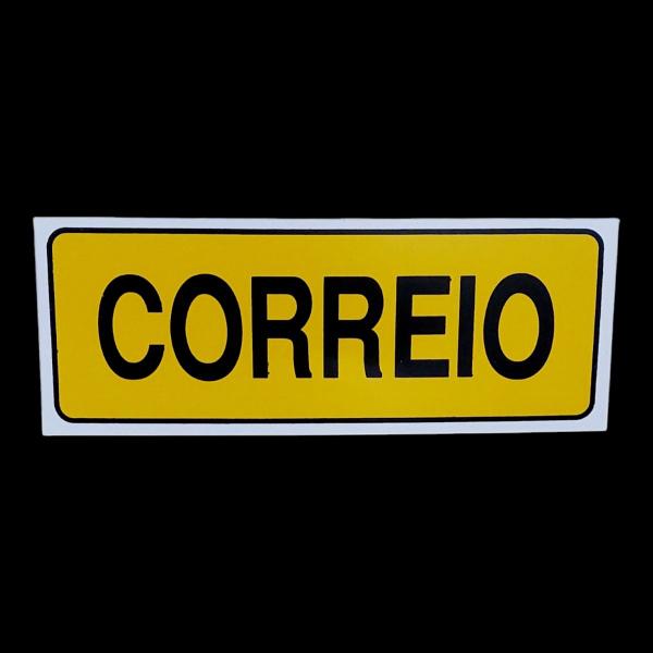 Imagem de KIT COMBO 10 Placa de Sinalização CORREIO 7 X20 CM AMARELO