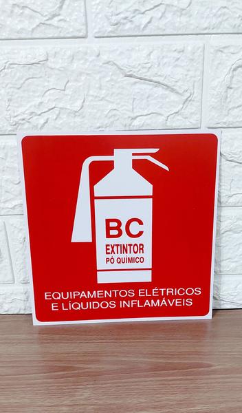 Imagem de KIT COMBO 10 Placa de Sinalização EXTINTOR PO BC 20X20 cm