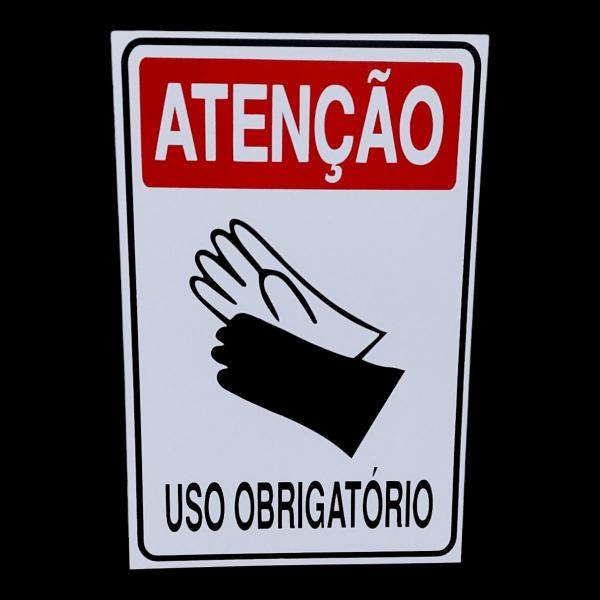 Imagem de KIT COMBO 10 Placa DE Sinalização OBRIGATORIO USO DE LUVAS