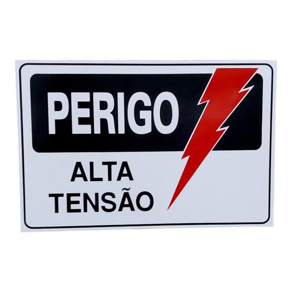 Imagem de KIT COMBO 10 Placa DE Sinalização PERIGO ALTA TENSÃO 20 X 30