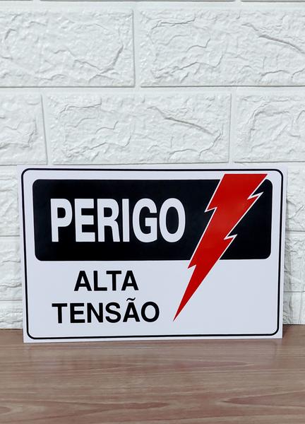 Imagem de KIT COMBO 10 Placa DE Sinalização PERIGO ALTA TENSÃO 20 X 30