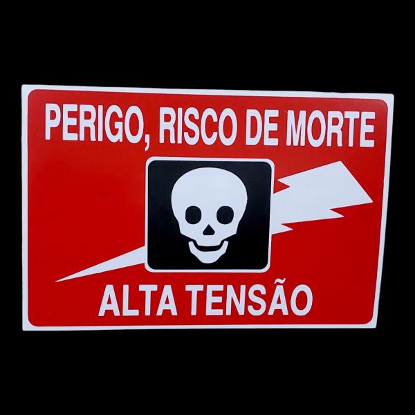 Imagem de KIT COMBO 10 Placa DE Sinalização RISCO DE MORTE ALTA TENSÃO