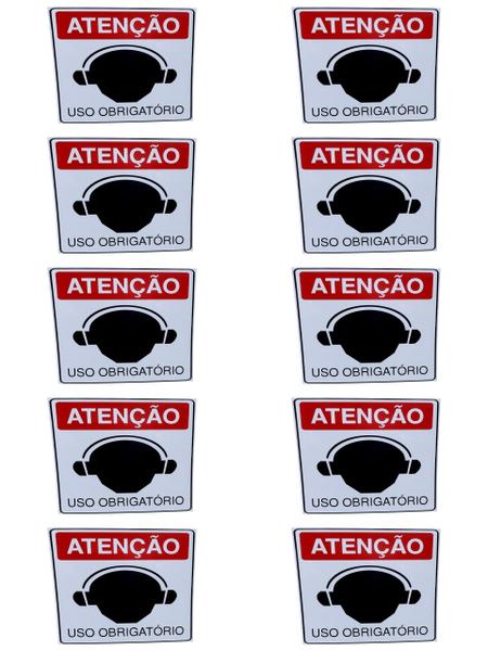 Imagem de KIT COMBO 10 Placa Sinalização OBRIGATORIO ABAFADOR OUVIDO