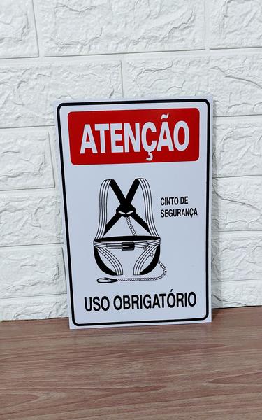 Imagem de KIT COMBO 10 Placa Sinalização OBRIGATORIO CINTO SEGURANÇA