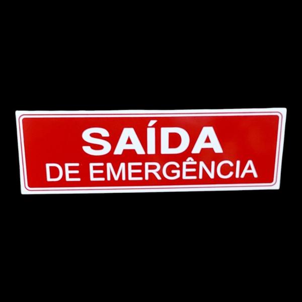 Imagem de KIT COMBO 10 Placa Sinalização saida de emergencia vermelha