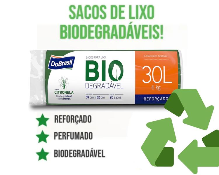 Imagem de Kit Combo 100 Saco de Lixo Citronela Reforçado 30 Litros