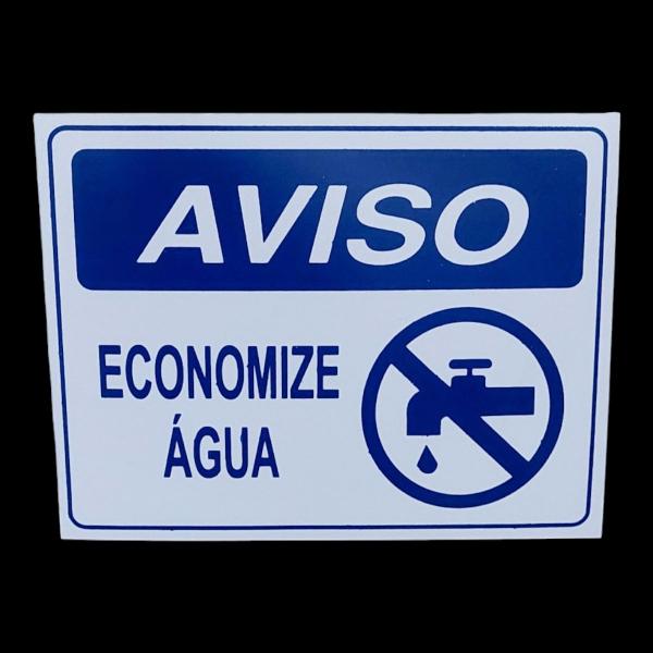 Imagem de KIT COMBO 2 Placa de Sinalização 15x20 AVISO ECONOMIZE AGUA