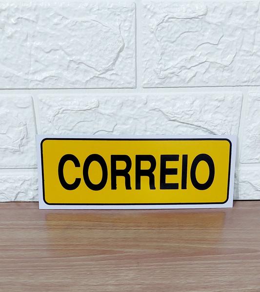 Imagem de KIT COMBO 2 Placa de Sinalização CORREIO 7 X20 CM AMARELO