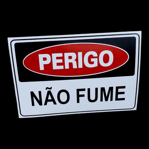 Imagem de KIT COMBO 2 Placa DE Sinalização PERIGO NÃO FUME 20 X 30 CM