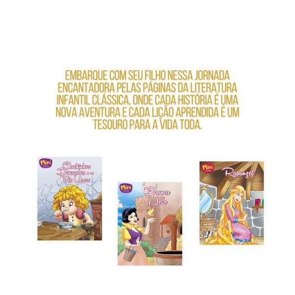 Imagem de Kit Combo C/ 05 Mini Livros Clássicos da Disney Literatura Fábulas Histórias SORTIDO