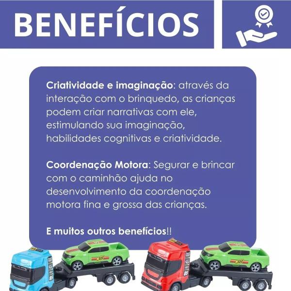 Imagem de Kit Combo C/ 3 Caminhão Reboque Guincho C/ Carrinho Pick-up - 24cm - BS Toys