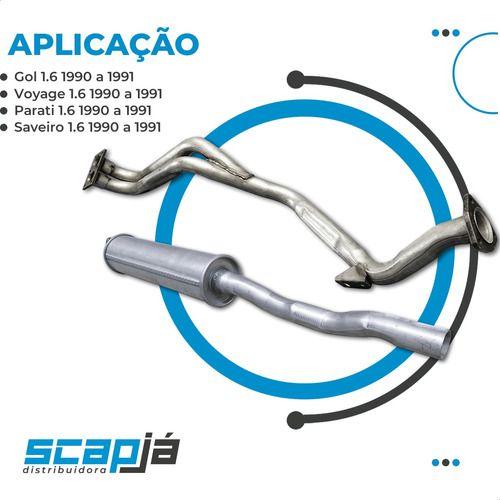 Imagem de Kit Combo Tubo+ Abafador Gol Voyage Parati Saveiro 1.6 90 91