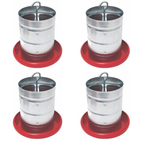 Kit Comedouro Aves Galvanizado Prato Plástico 5kg 4 Unidades - Zatti Imagem de Kit Comedouro Aves Galvanizado Prato Plástico 5kg 4 Unidades