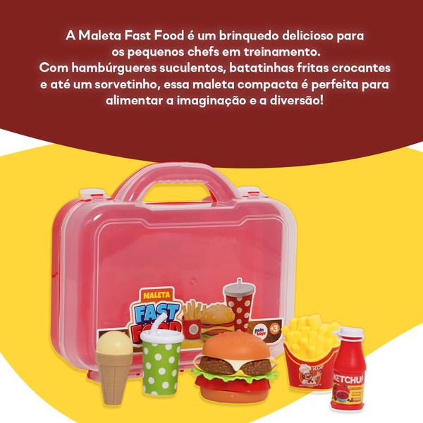 Imagem de Kit Comidinha de Brinquedo Fast Food Batata Refri Sorvete