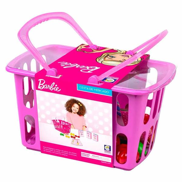 Imagem de Kit Comidinha Infantil - Barbie - Cesta de Mercado - Cotiplás