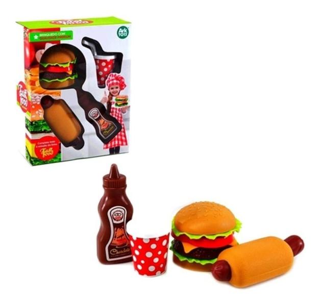 Imagem de Kit Comidinha Infantil Hambúrguer Hot-dog + Milk Shake