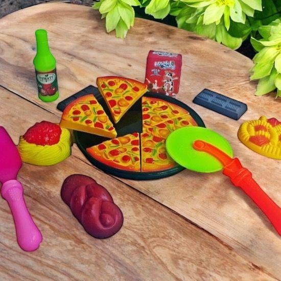 Imagem de Kit Comidinha Pizzaria Infantil Lanche 12 Peças Brinquedo