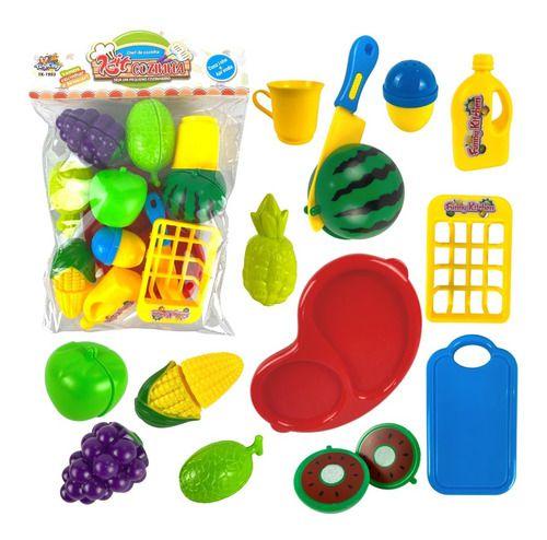 Imagem de Kit Comidinhas de Brinquedo com Legumes e Frutas  Corte Crec