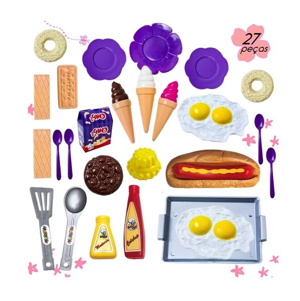 Imagem de Kit Comidinhas Infantil Hambúrguer Hot-dog Presente Crianças