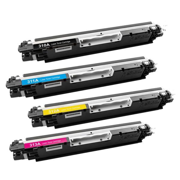 Imagem de Kit compatível: 4x toner para hp cf350a cf-350a m176n m177fw  cmyk