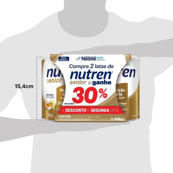 Kit Complemento Alimentar Nutren Senior Sem Sabor 1,48Kg Ganhe 30% de Desconto na Segunda Lata Imagem de Kit Complemento Alimentar Nutren Senior Sem Sabor 1,48Kg Ganhe 30% de Desconto na Segunda Lata