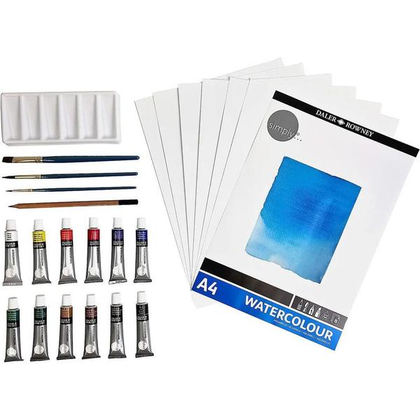 Imagem de Kit  completo Aquarela Iniciante Daler Rowney 25 Peças