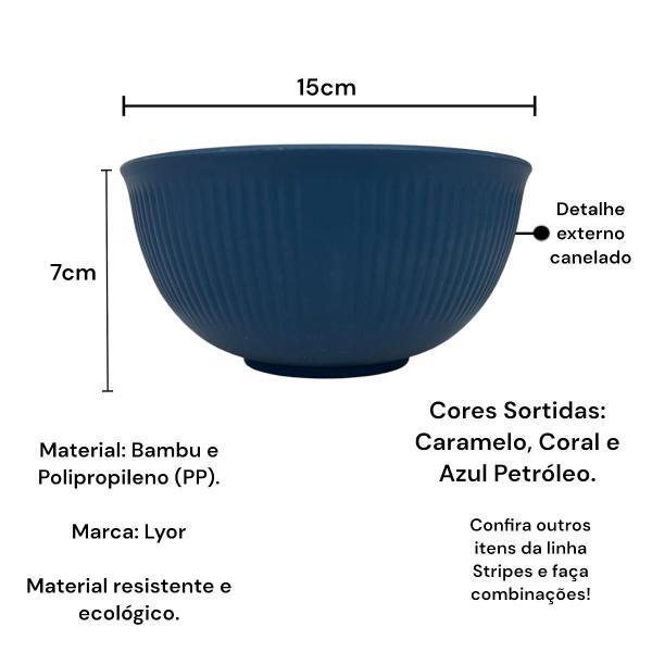 Kit Completo Bambu PP Pratos Bowl Copo Colorido Stripes Lyor Imagem de Kit Completo Bambu PP Pratos Bowl Copo Colorido Stripes Lyor
