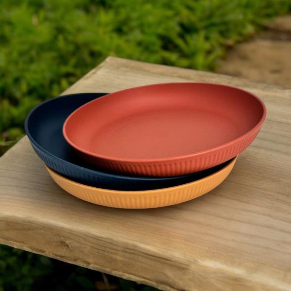 Kit Completo Bambu PP Pratos Bowl Copo Colorido Stripes Lyor Imagem de Kit Completo Bambu PP Pratos Bowl Copo Colorido Stripes Lyor
