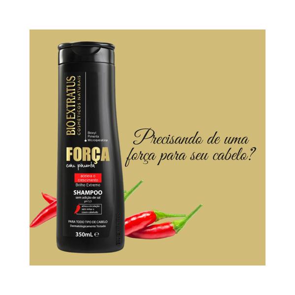 Kit Completo Cabelos Mais Forte com Pimenta - Bio Extratus Imagem de Kit Completo Cabelos Mais Forte com Pimenta - Bio Extratus