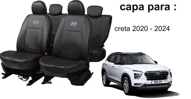 Imagem de Kit Completo: Capa de Couro Creta 20-24 + Tapete + Capa de Volante