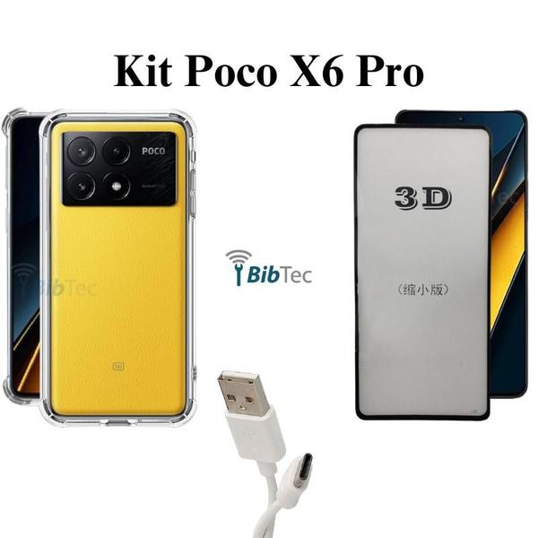 Imagem de Kit Completo Capa + Película 3D de Vidro para Xiaomi Poco X6 PRO + Acessórios