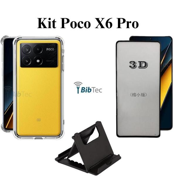 Imagem de Kit Completo Capa + Película 3D de Vidro para Xiaomi Poco X6 PRO + Acessórios