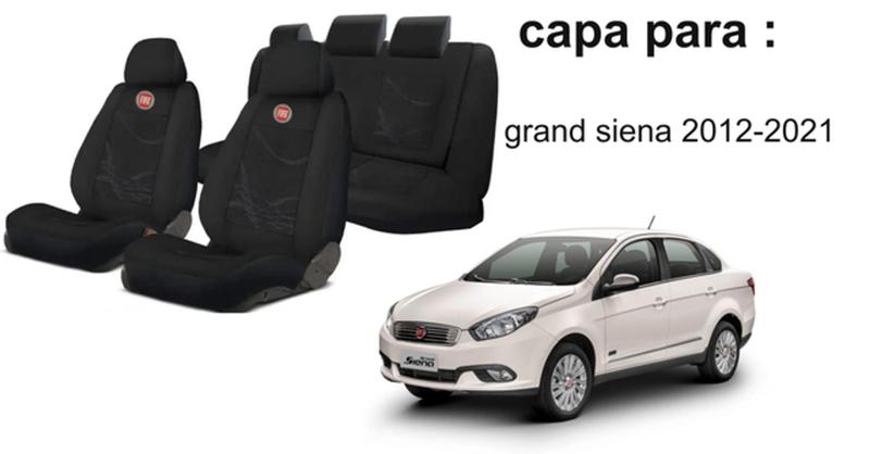 Imagem de Kit Completo Capas Tecido Gran Siena '12-'21 + Volante + Chaveiro - Variações Ano/Versão