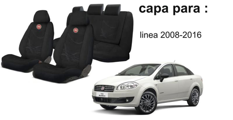 Imagem de Kit Completo Capas Tecido Linea '08-'16 + Volante + Chaveiro - Variações Ano/Versão