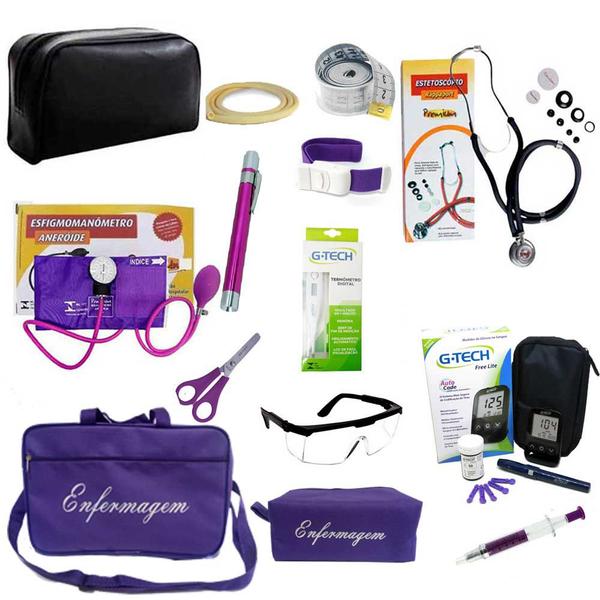 Imagem de Kit Completo da Enfermagem Luxo Premium c/ Bolsa +Necessaire