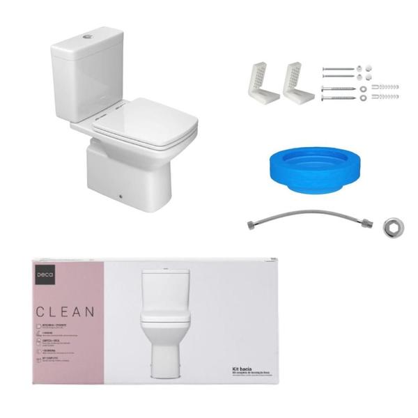 Kit Completo De Bacia Com Caixa Acoplada Clean Deca - DECA LOUÇAS Imagem de Kit Completo De Bacia Com Caixa Acoplada Clean Deca