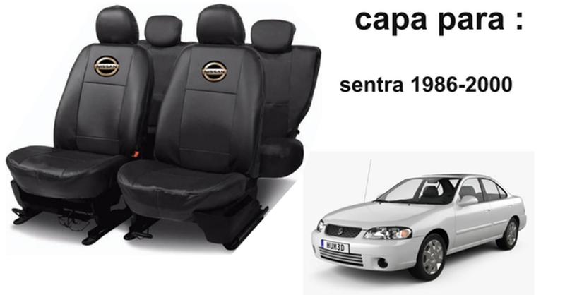 Imagem de Kit Completo de Capa de Couro Sentra 86-00 + Tapete + Capa de Volante