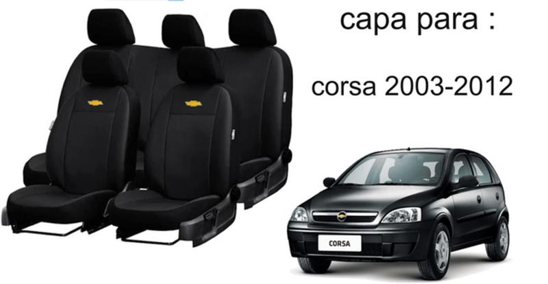 Imagem de Kit Completo de Capas de Couro para Corsa 2009 - Couro Impermeável + Chaveiro + Capa de Volante