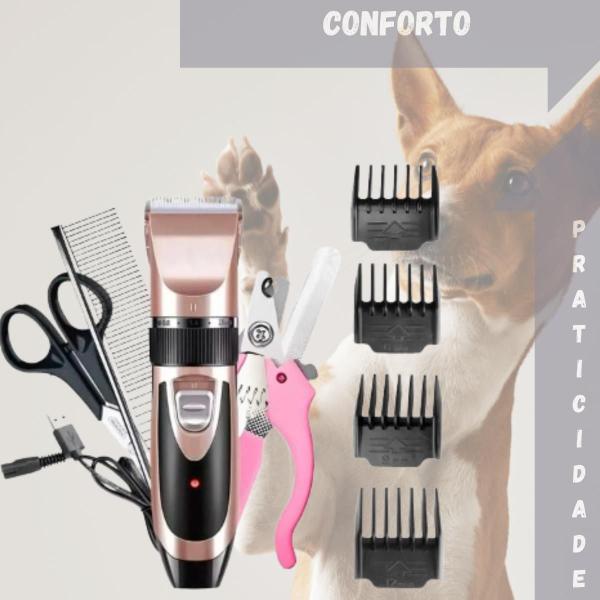 Imagem de Kit Completo de Tosa Pet Profissional - Máquina, Lixa e Alicate