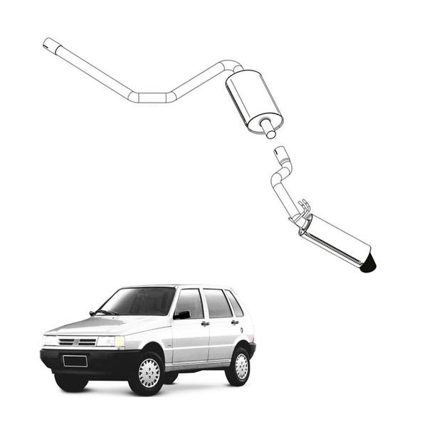 Imagem de Kit Completo Escapamento Uno Smart Young 1997 a 2001 Mille E