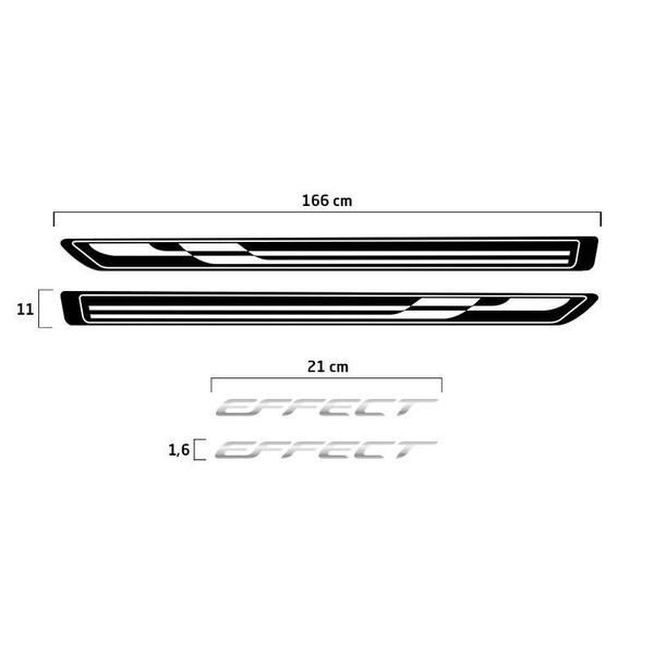 Imagem de Kit Completo Faixa Agile Effect 2010/2014 Adesivo Lateral Preto