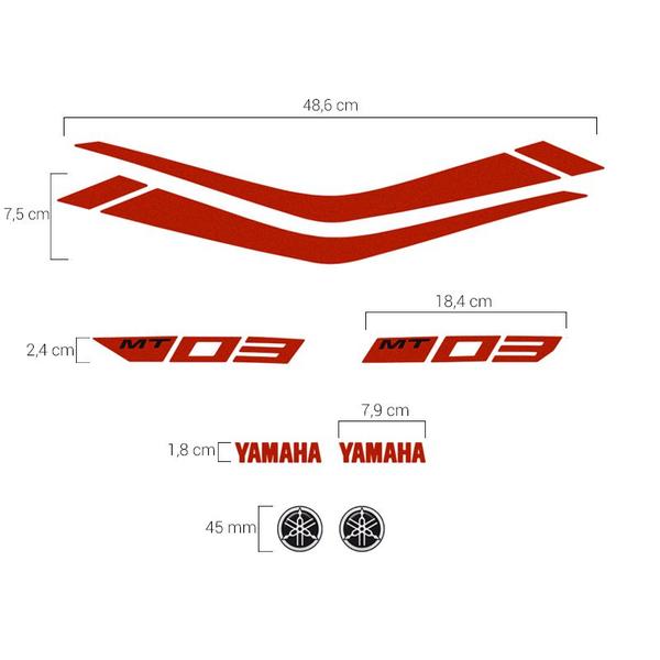 Kit Completo Faixas Yamaha Mt-03 2019/2020 Adesivo Refletivo - SPORTINOX Imagem de Kit Completo Faixas Yamaha Mt-03 2019/2020 Adesivo Refletivo