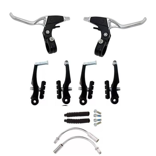 Imagem de Kit Completo Freio V-Brake Para Bike Com Manete Aluminio Logan