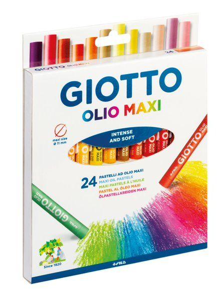 Imagem de Kit Completo Giz Pastel 24 cores  Oleoso Giotto  Bloco papel